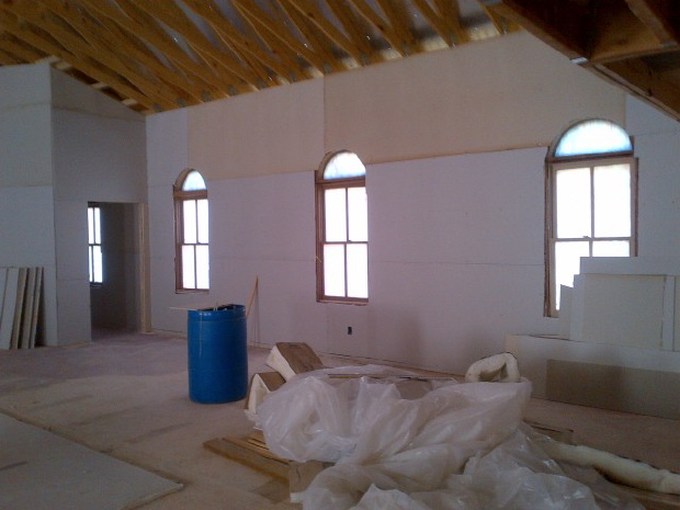 Construction Sheetrack Hung Powhatan St James Church 1