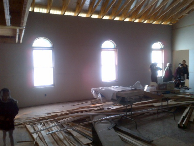 Construction Sheetrack Hung Powhatan St James Church 2